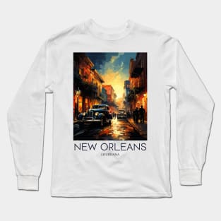 A Pop Art Travel Print of New Orleans - Louisiana - US Long Sleeve T-Shirt